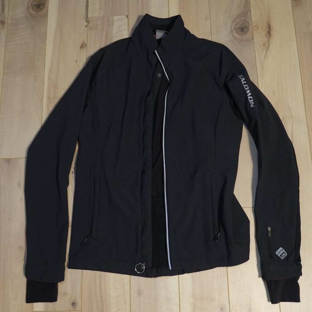 Salomon ClimaWind Black Fall Winter Water Resistant Windbreaker Jacket